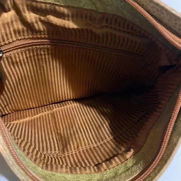 Handmade painted multicolor leather shoulder bag - Picture 9 of 9